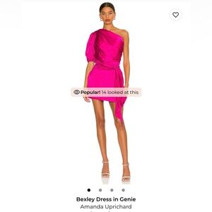 Amanda Uprichard One-Shoulder Fuchsia Dress